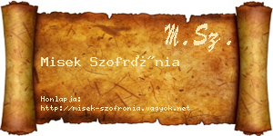 Misek Szofrónia névjegykártya